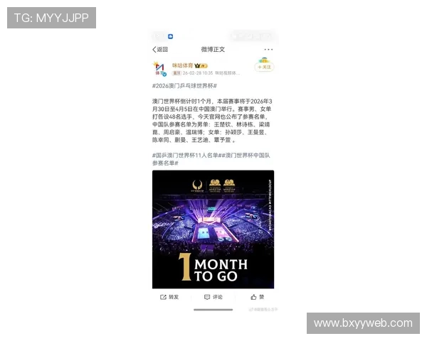 [乒乓球]中国乒乓球队公布澳门世界杯参赛名单.